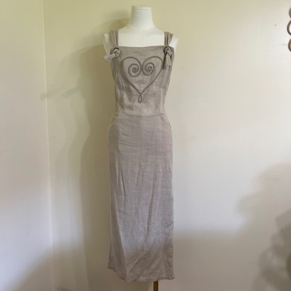 Knot Strap Midi Dress in Light Taupe